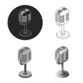 Set old retro microphone in different style isometric isolated Royalty Free Stock Photo